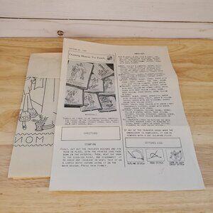 VTG 1960s Iron On Transfers Embroidery Pattern 1047 Charming Mexican Tea Towel